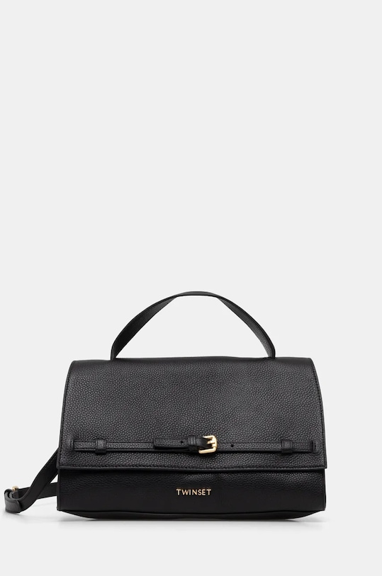 Шкіряна сумочка Twinset лицьова шкіра чорний 242TD8372