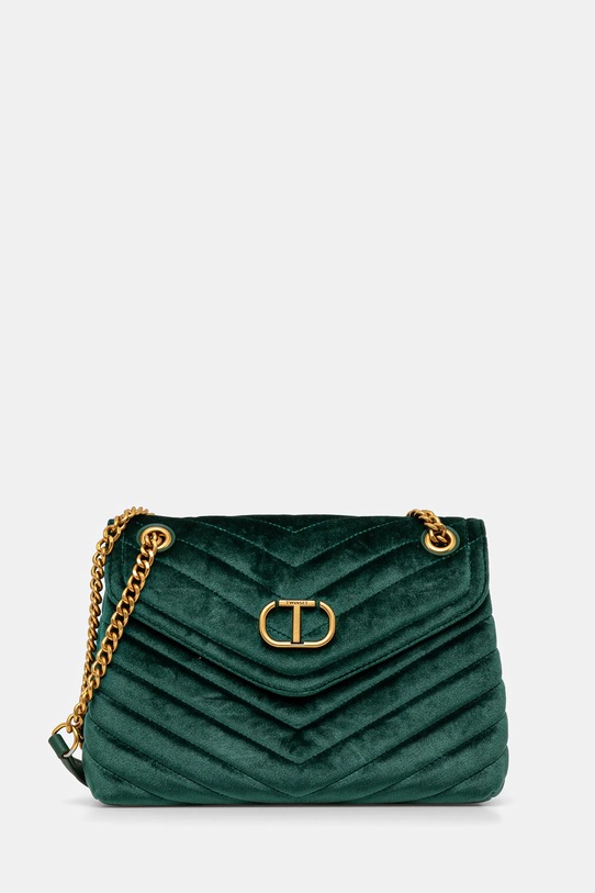 Twinset torebka welurowa tekstylny zielony 242TD8260