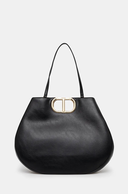 Τσάντα Twinset απομίμηση λείου δέρματος μαύρο 242TD8161