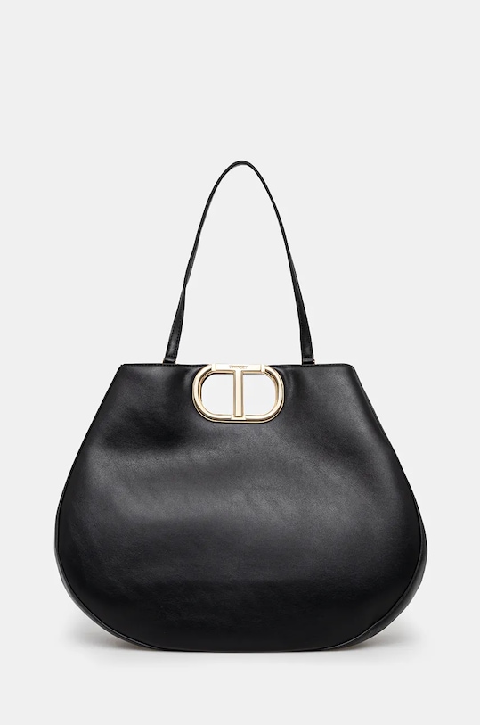 Τσάντα Twinset απομίμηση λείου δέρματος μαύρο 242TD8161