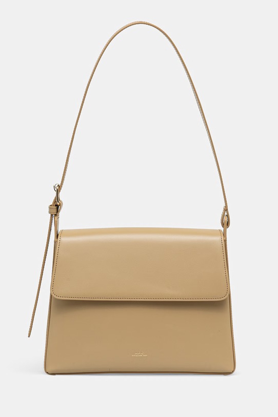 A.P.C. torebka skórzana sac virginie flap gładkie beżowy PXBRU.F61924