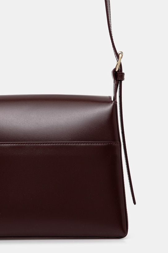 Accesorii A.P.C. poșetă de piele sac virginie flap PXBRU.F61924 burgundia