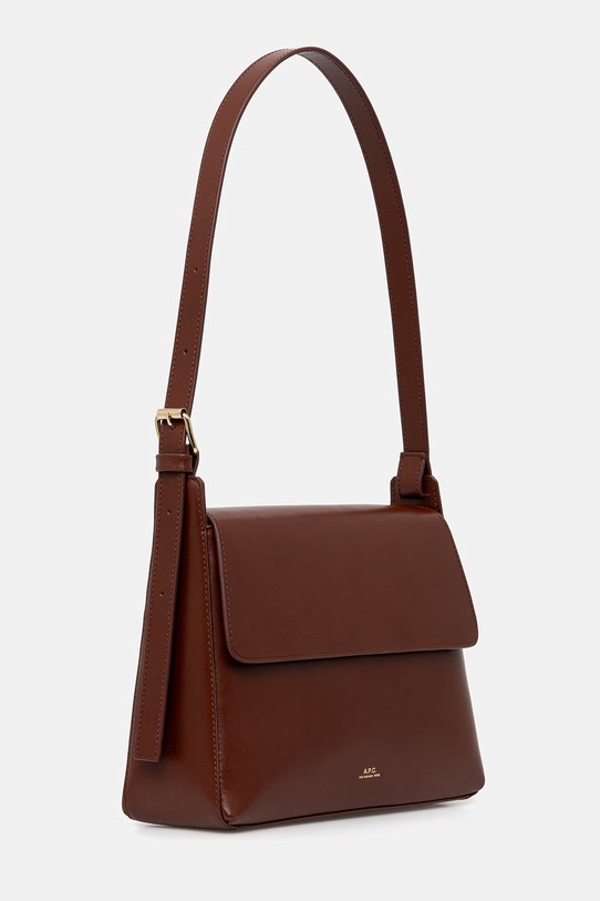 Шкіряна сумочка A.P.C. sac virginie flap PXBRU.F61924 коричневий SS26
