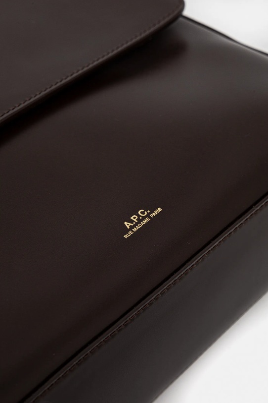 Kožená kabelka A.P.C. sac virginie flap hnedá PXBRU.F61924