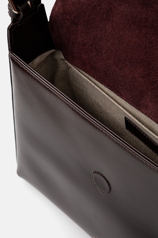Kožená kabelka A.P.C. sac virginie flap PXBRU.F61924 hnedá