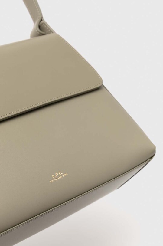 A.P.C. torebka skórzana sac virginie flap zielony PXBRU.F61924