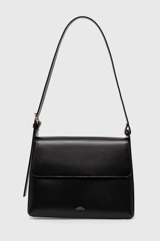 A.P.C. torebka skórzana sac virginie flap skóra licowa czarny PXBRU.F61924