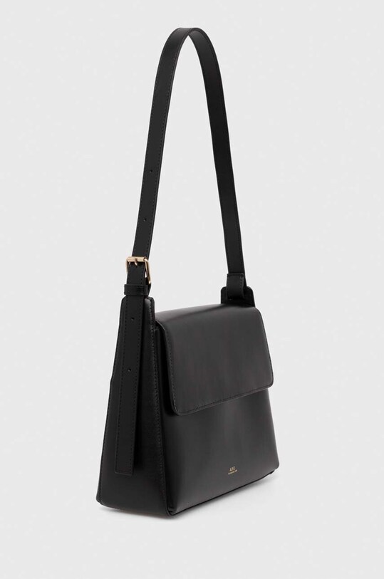 A.P.C. torebka skórzana sac virginie flap PXBRU.F61924 czarny SS25