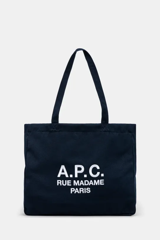 A.P.C. torebka Shopping Diane Rue Madame mieści A4 granatowy PSAJS.M61938.IAK