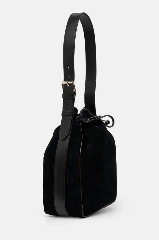 A.P.C. suede handbag Sac Alma PXBVP.F61879.LZZ black AW24