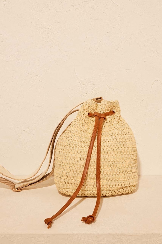 women'secret torebka pleciona MACARELLA nie mieści A4 beżowy 3068381