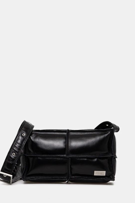 MM6 Maison Margiela leather handbag plain black SB6WD0035.P7187