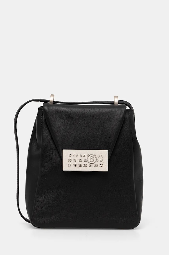 MM6 Maison Margiela poseta de piele uni negru SB6WG0013.P7182