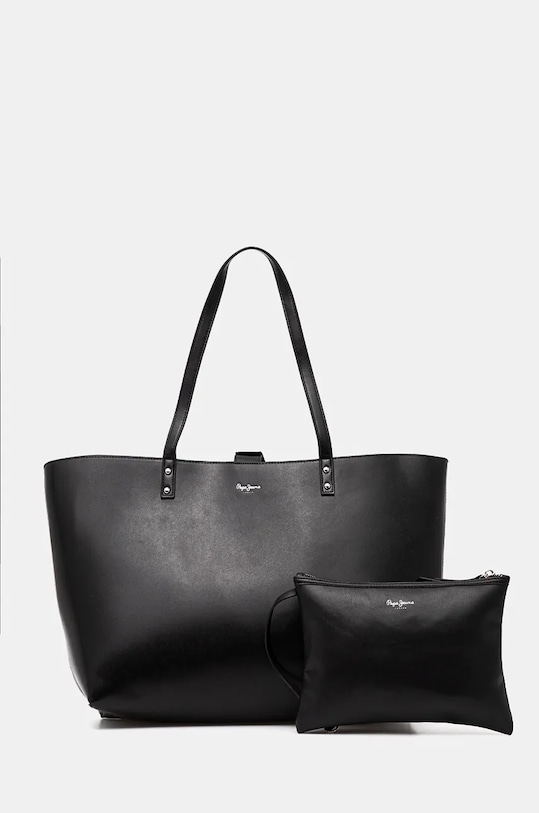 Τσάντα Pepe Jeans SWING LEAN απομίμηση λείου δέρματος μαύρο PL031590