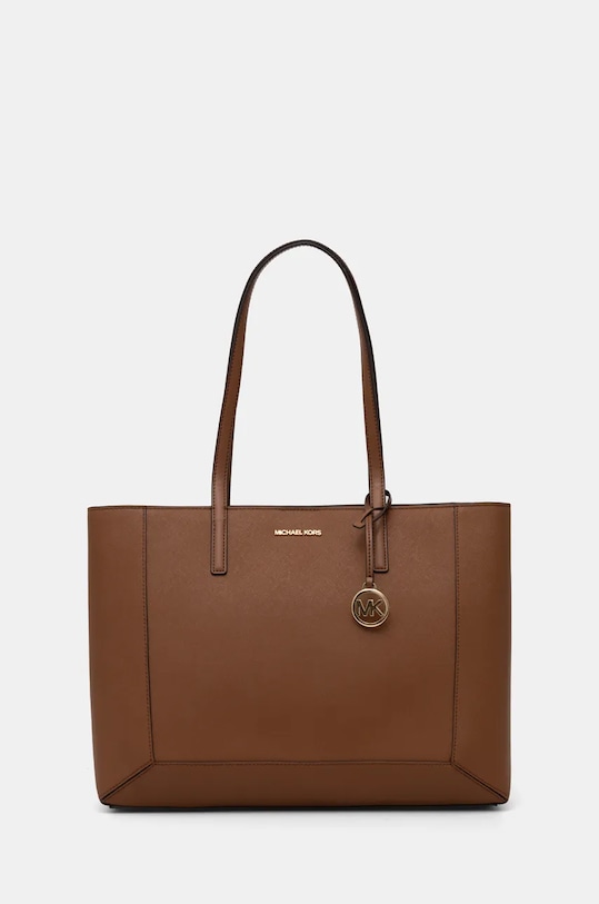 Kožená kabelka MICHAEL Michael Kors přírodní kůže hnědá 30F4G7XT7L