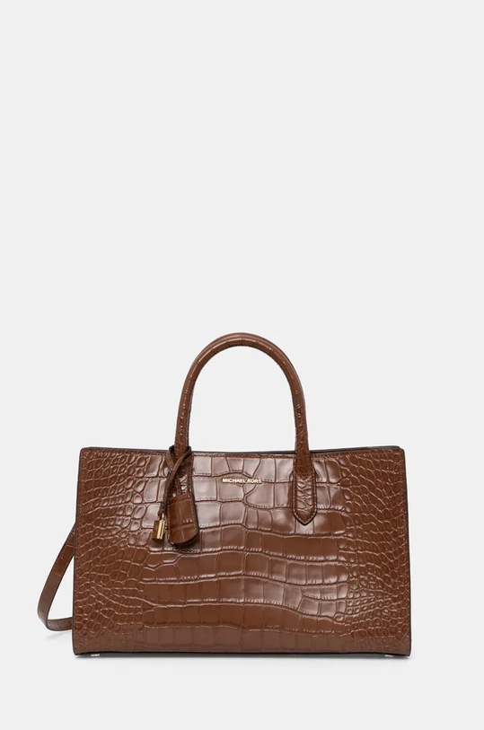 Kožená kabelka MICHAEL Michael Kors přírodní kůže hnědá 30F4GETS2E