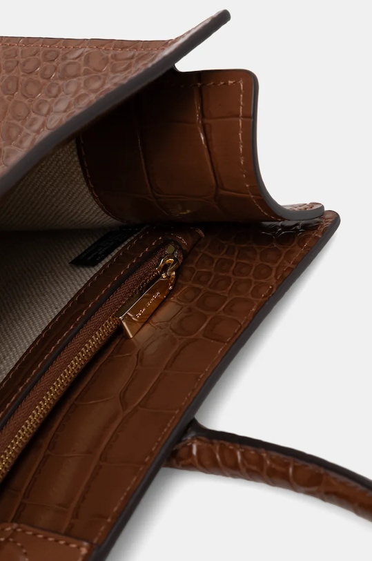 Kožená kabelka MICHAEL Michael Kors 30F4GETS2E hnědá