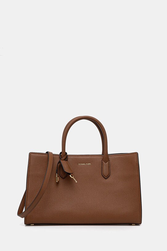 Kožená kabelka MICHAEL Michael Kors přírodní kůže hnědá 30F4GETS2L