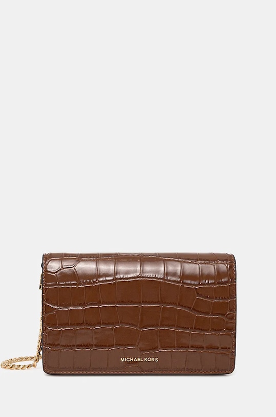 MICHAEL Michael Kors torebka skórzana nie mieści A4 brązowy 32F4GJ6C8E