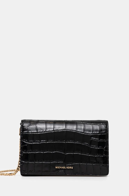 Δερμάτινη τσάντα MICHAEL Michael Kors λείο δέρμα μαύρο 32F4GJ6C8E