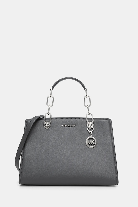 Kožená kabelka MICHAEL Michael Kors přírodní kůže šedá 30F4SCYS2T