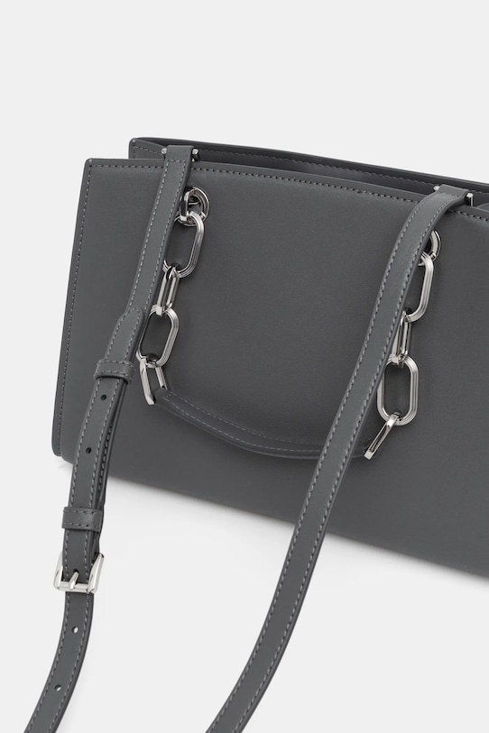 Kožená kabelka MICHAEL Michael Kors šedá 30F4SCYS2T