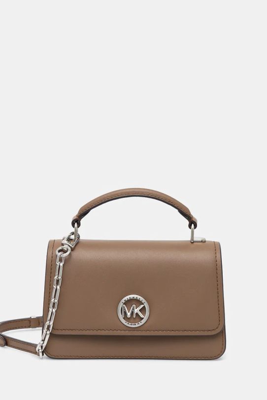 Шкіряна сумочка MICHAEL Michael Kors лицьова шкіра коричневий 32T4SD8C5L