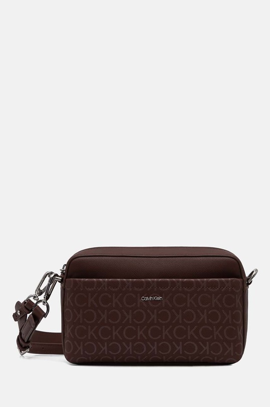 Calvin Klein torebka nie mieści A4 brązowy K60K612536