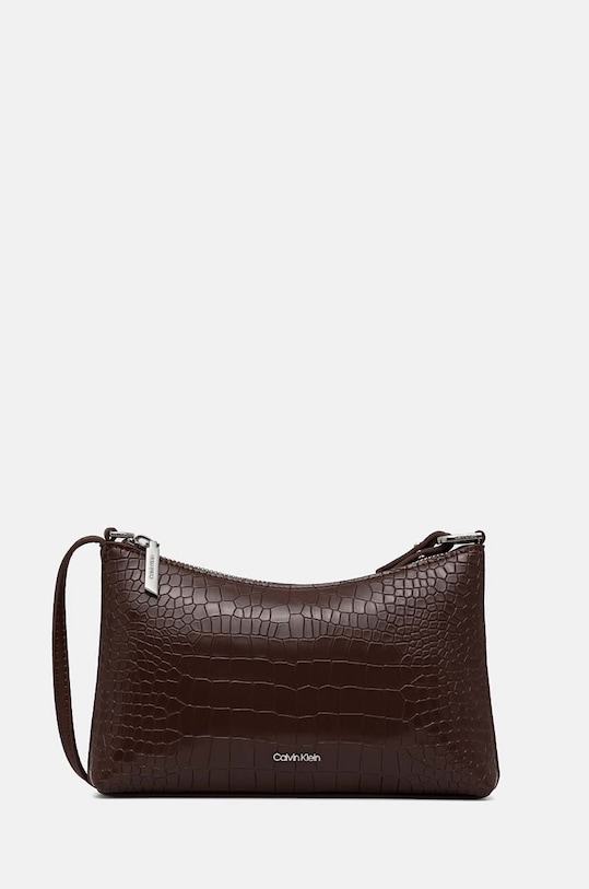 Calvin Klein torebka nie mieści A4 brązowy K60K612695