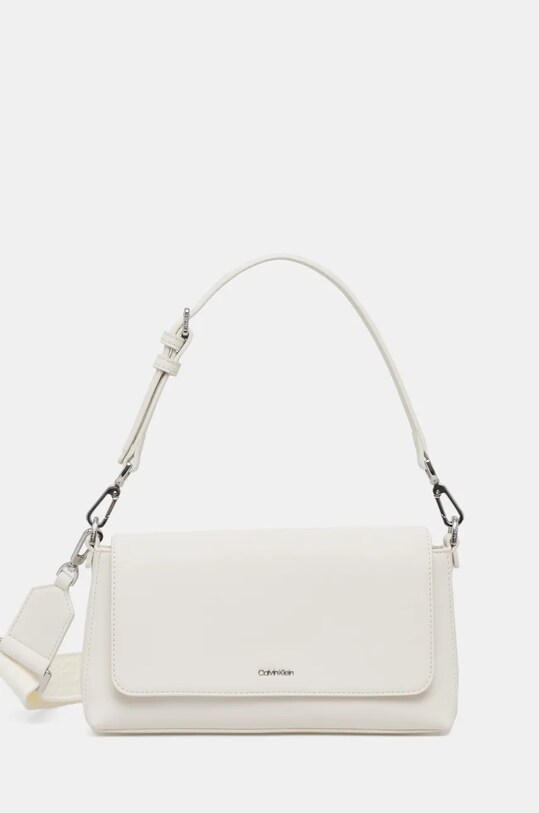 Kabelka Calvin Klein imitácia kože béžová K60K612902