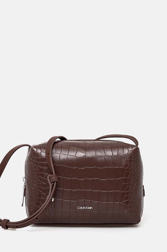 Calvin Klein torebka nie mieści A4 brązowy K60K612452