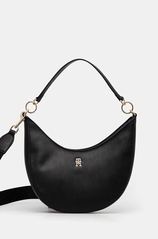 Kabelka Tommy Hilfiger jednofarebný čierna AW0AW16437