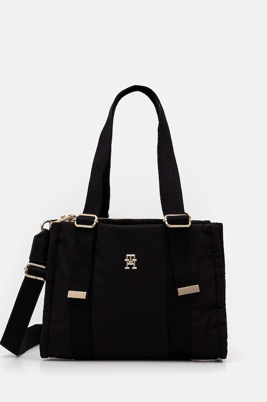 Kabelka Tommy Hilfiger jednofarebný čierna AW0AW16451