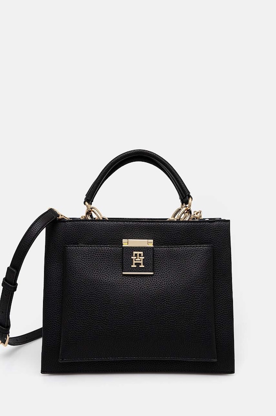 Kabelka Tommy Hilfiger jednofarebný čierna AW0AW17030