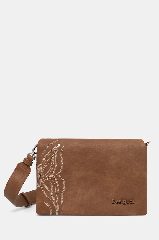Desigual torebka REPRISE GOODALL SAND aplikacja brązowy 24WAXPAK