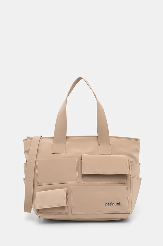 Torba Desigual POCKET FACE PRAVIA remen se skida bež 24WAXPA6