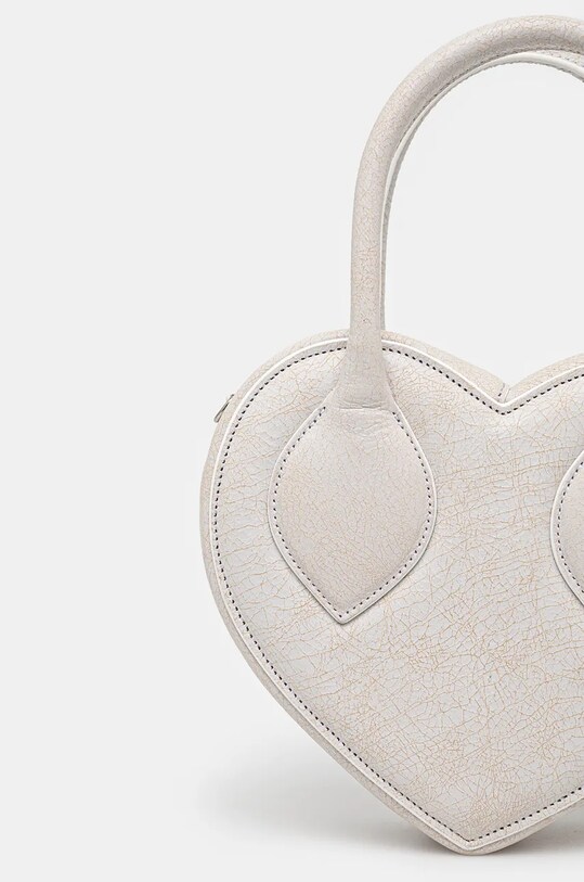 Аксессуары Сумочка AMBUSH Crackle Heart Top Handle Bag BWNP028F24LEA0010100 серый