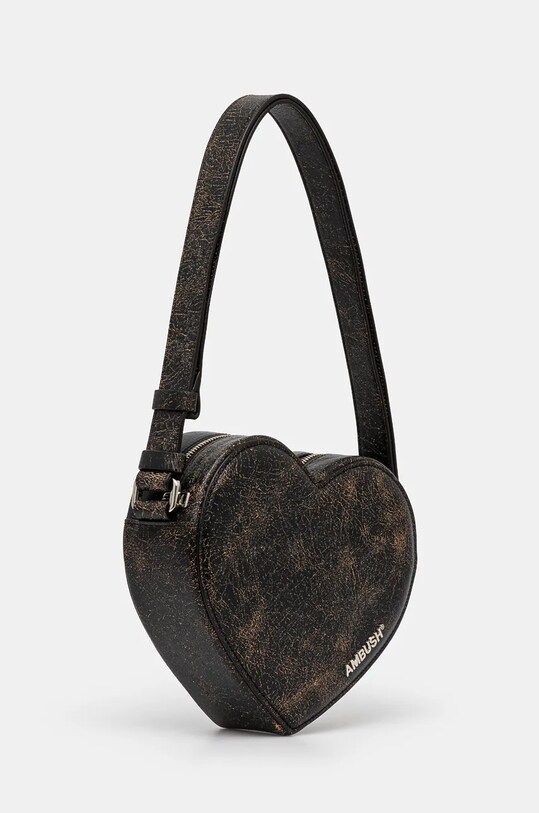 Сумочка AMBUSH Crackle Heart Shoulder Bag BWNN006F24LEA0011000 чёрный AW24