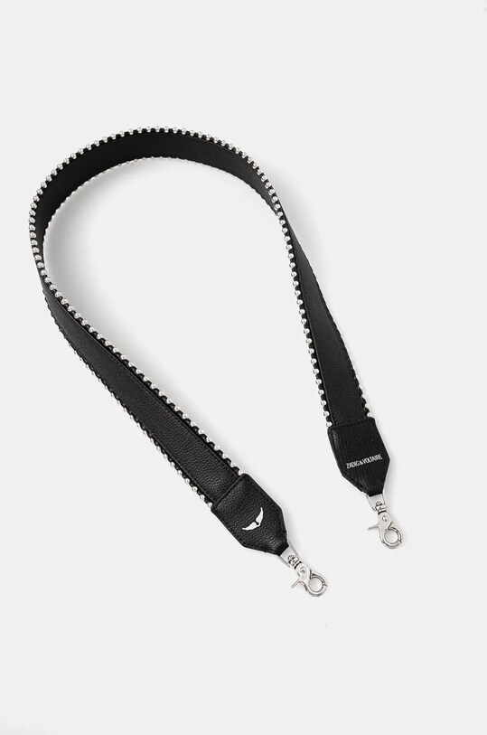 Accesorii ZADIG&VOLTAIRE curea din piele pentru geanta LWOG00003 negru