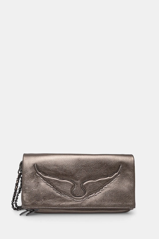 Δερμάτινη τσάντα ZADIG&VOLTAIRE λείο δέρμα ασημί LWBA02551