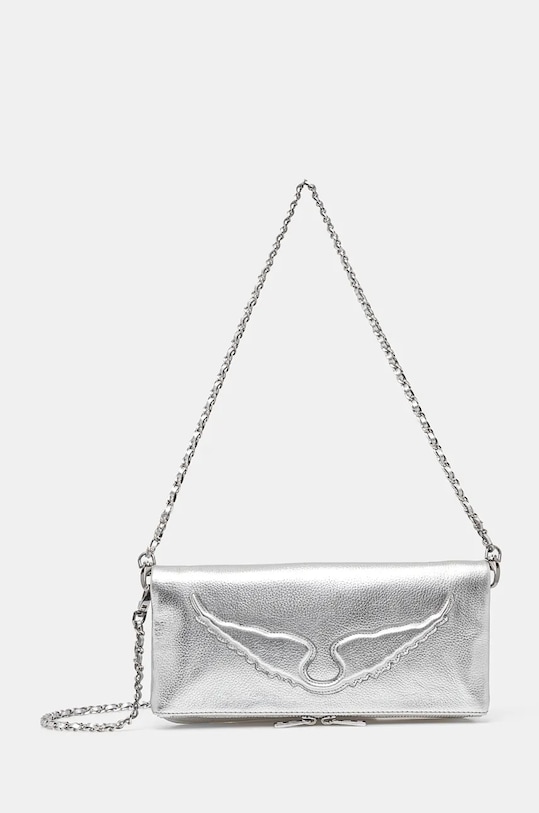 Kožená kabelka ZADIG&VOLTAIRE přírodní kůže stříbrná LWBA02551
