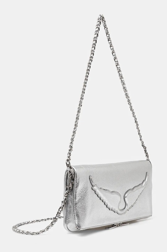 Kožená kabelka ZADIG&VOLTAIRE LWBA02551 stříbrná AW24