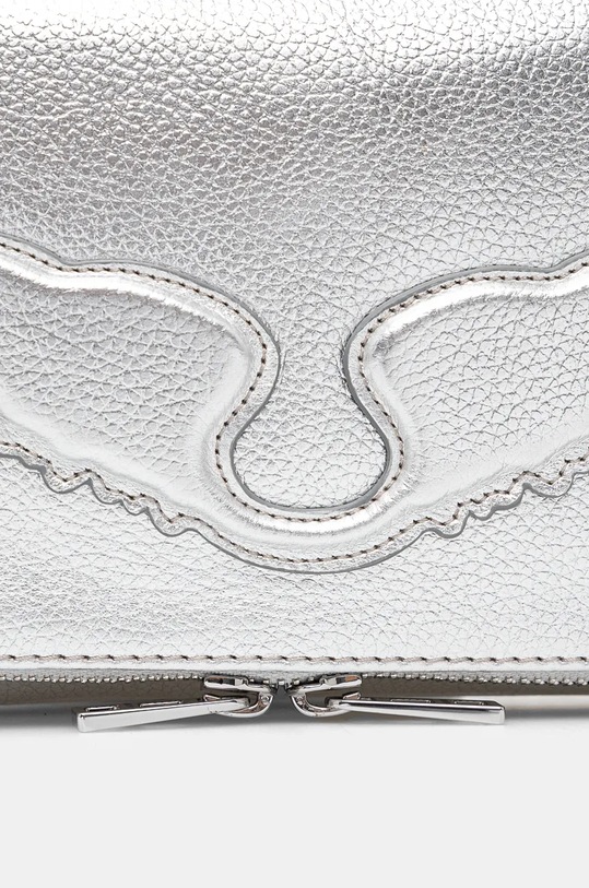 Kožená kabelka ZADIG&VOLTAIRE stříbrná LWBA02551
