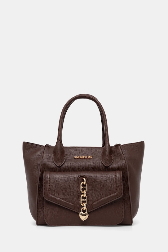 Love Moschino torebka aplikacja brązowy JC4387PP0L