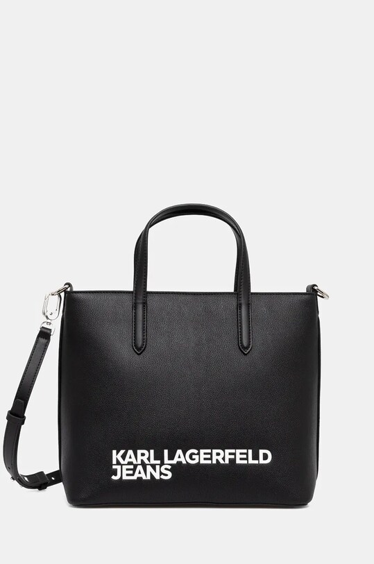 Τσάντα Karl Lagerfeld Jeans απομίμηση λείου δέρματος μαύρο 246J3065
