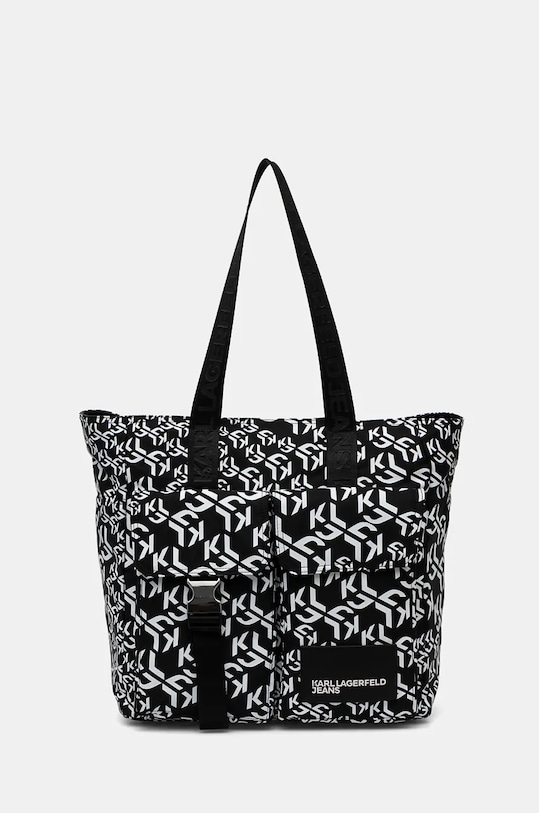 Kabelka Karl Lagerfeld Jeans vzorovaný černá 246J3067