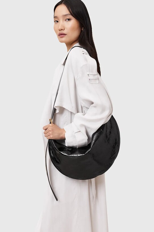AllSaints torebka skórzana HALF MOON W020XZ