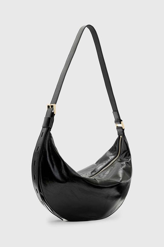 AllSaints poseta de piele HALF MOON W020XZ negru AW24