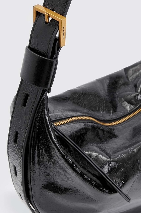 Accesorii AllSaints poseta de piele HALF MOON W020XZ negru