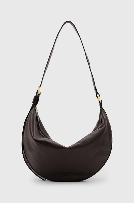 AllSaints torebka skórzana HALF MOON skóra licowa brązowy W052XB